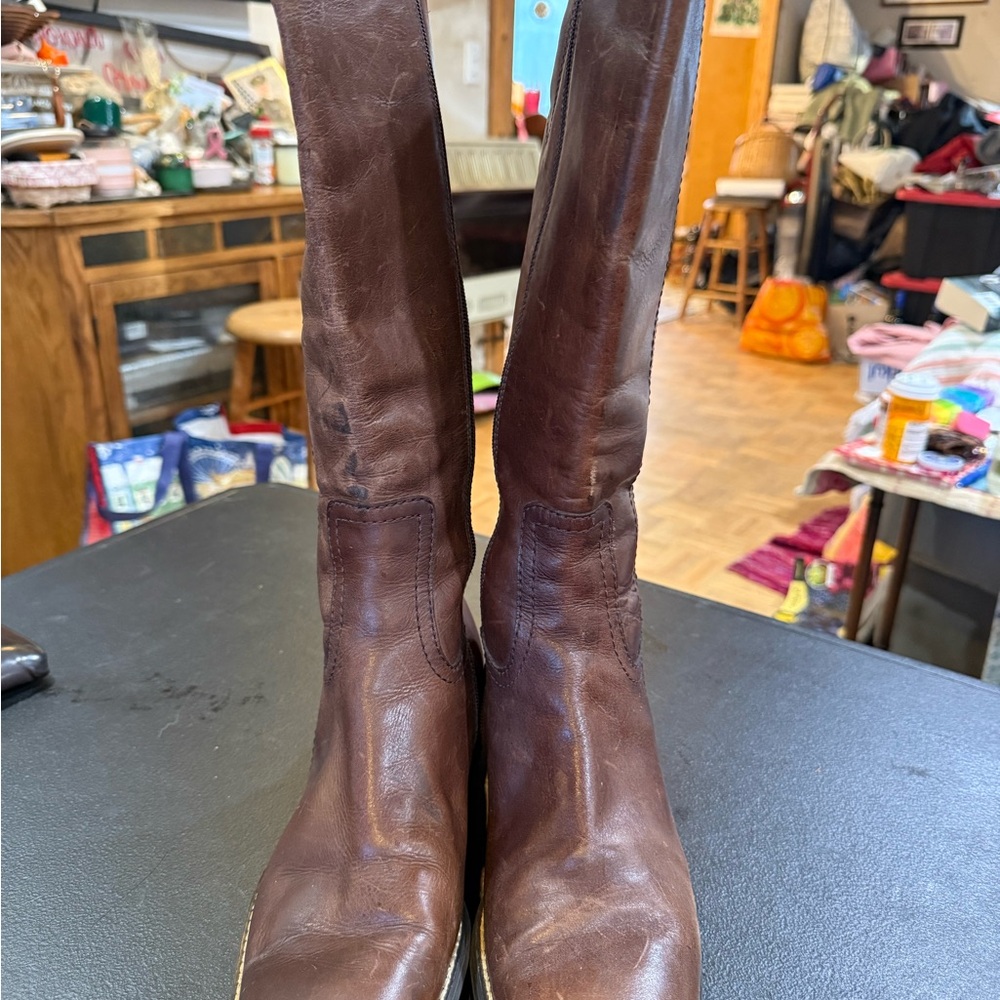 Aerosols Brown Leather Tall Boots